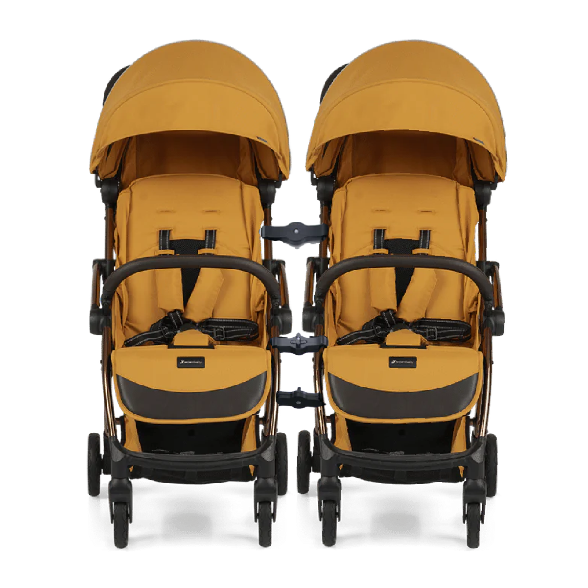 Influencer Air Twin Stroller Bundle : Golden Mustard Stroller + Golden Mustard Stroller