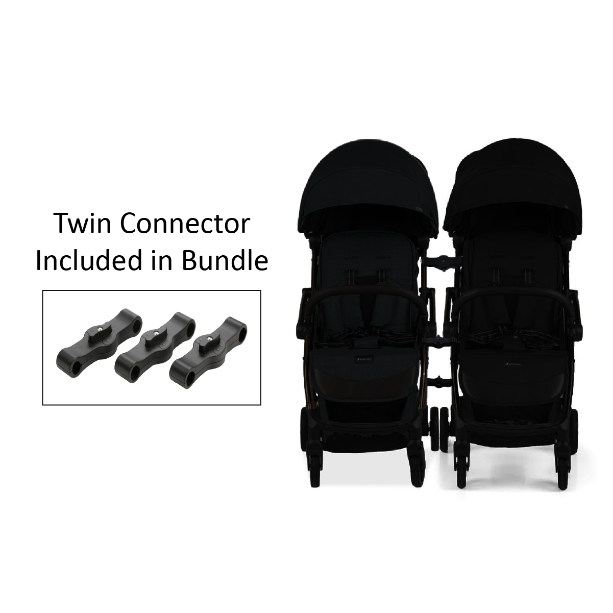 Influencer Air Twin Stroller Bundle : Piano Black Stroller + Olive Green Stroller